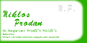 miklos prodan business card